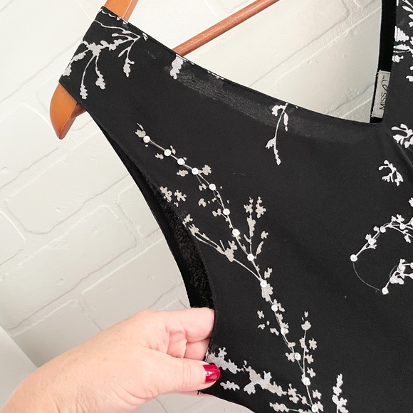 Vintage Sequin Hanky Hem Prom Dress Dark Fairy Black Silver Sz L - Picture 9 of 12